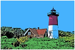Nauset Light on Cape Cod in Massachusetts - Digital Painting
